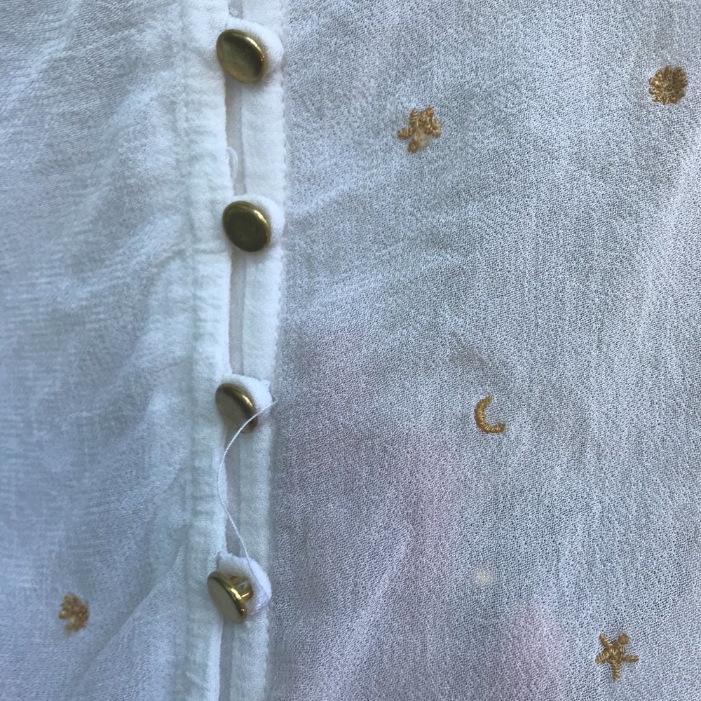 Celestial White Button Down Blouse - image 6